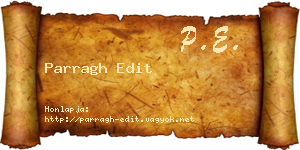Parragh Edit névjegykártya